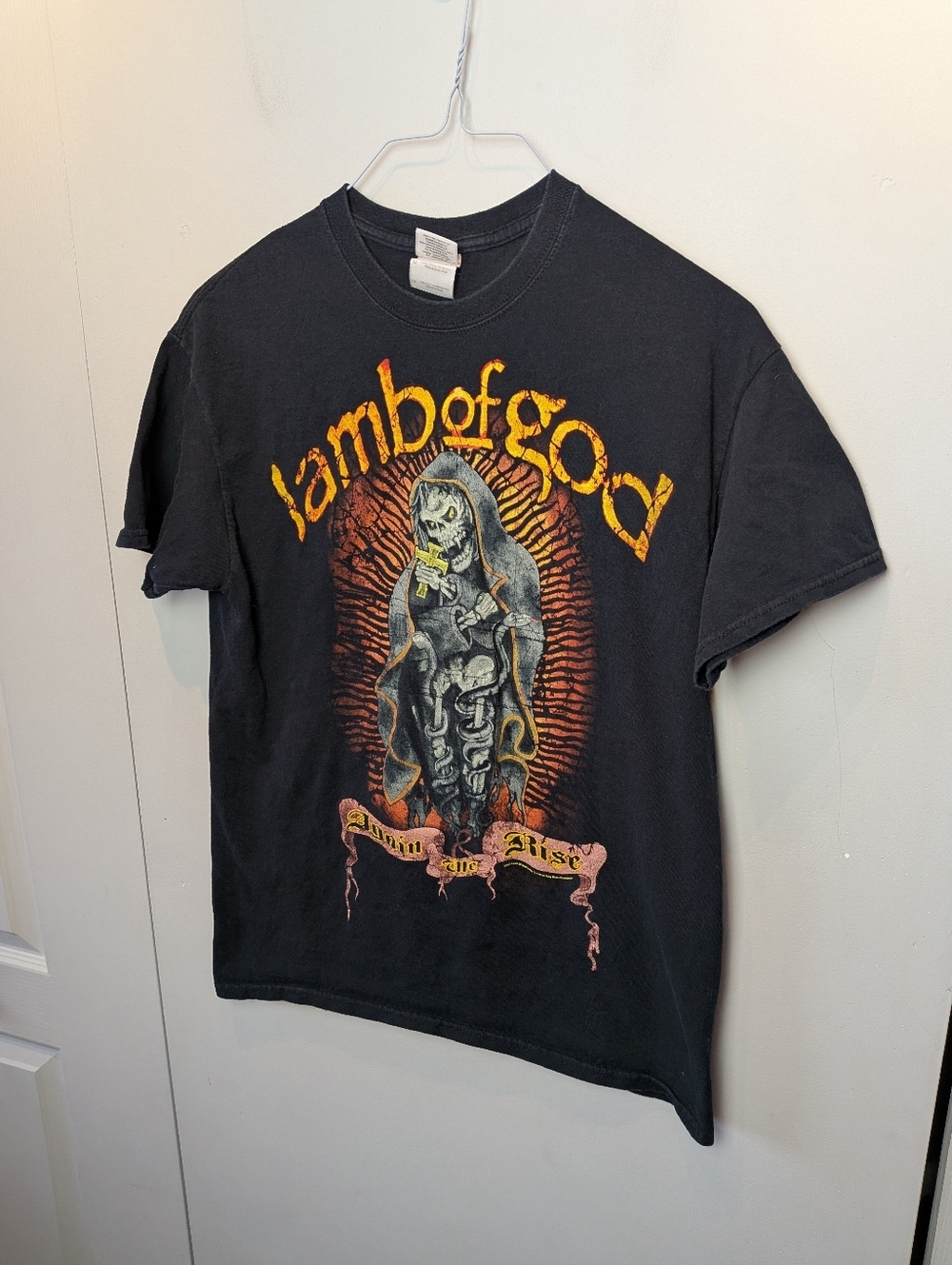 Lamb Of God Again We Rise Band Tee Shirt Size Medium 100% Cotton Black Color